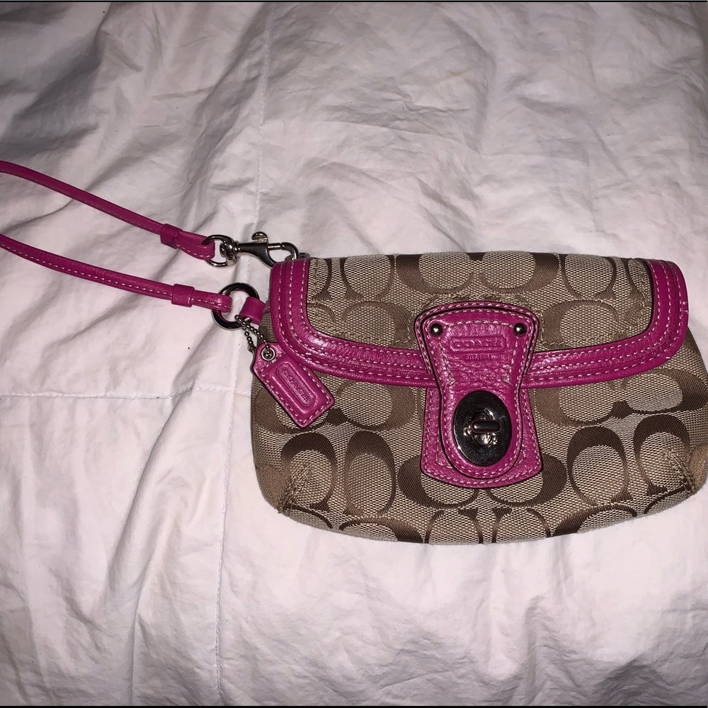 Coach signature wristlet